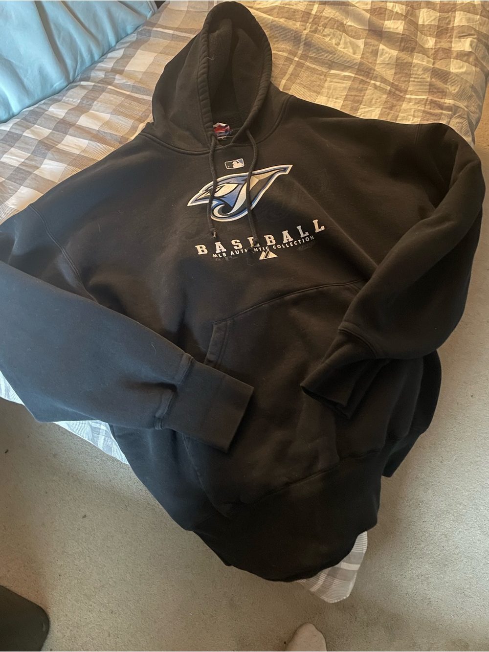 Early 2000s Toronto Blue Jays Black Baseball Hoodie - Athletic Pullover